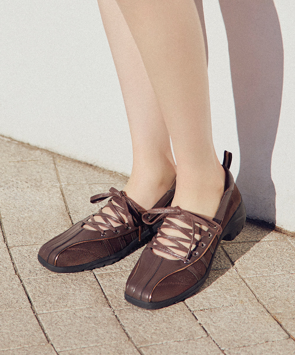 ROCKFISH BLISS HEEL LACEUP SNEAKERS - CHOCO – SeoulSeoul