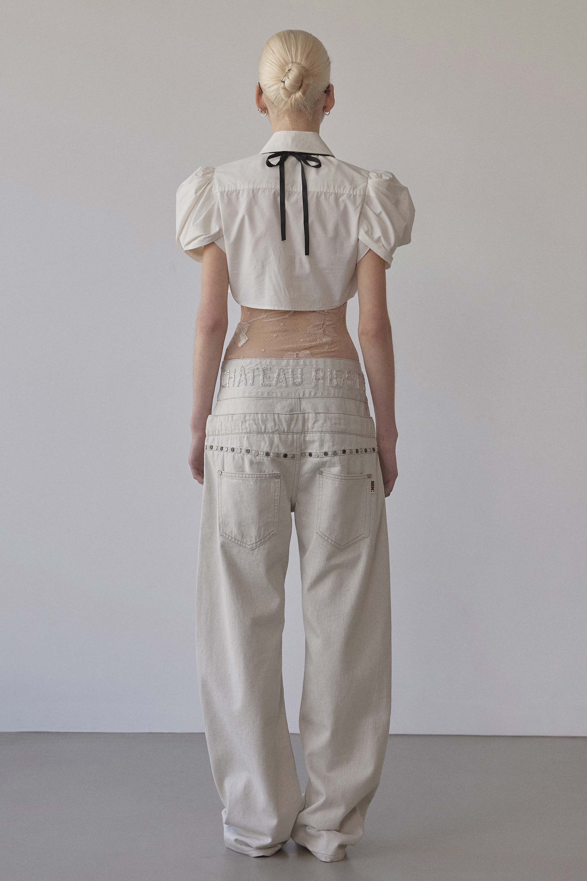 SCULPTOR Beaded Layered Denim Pants Nonfade Raw | Shop Y2K Jeans