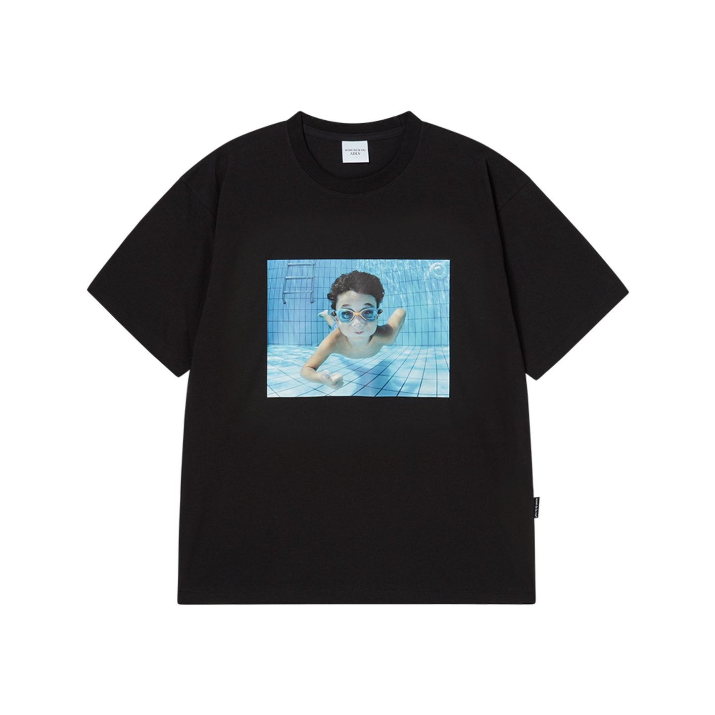 ADLV Baby Face Diving Boy Graphic Short Sleeve T-Shirt – Front View