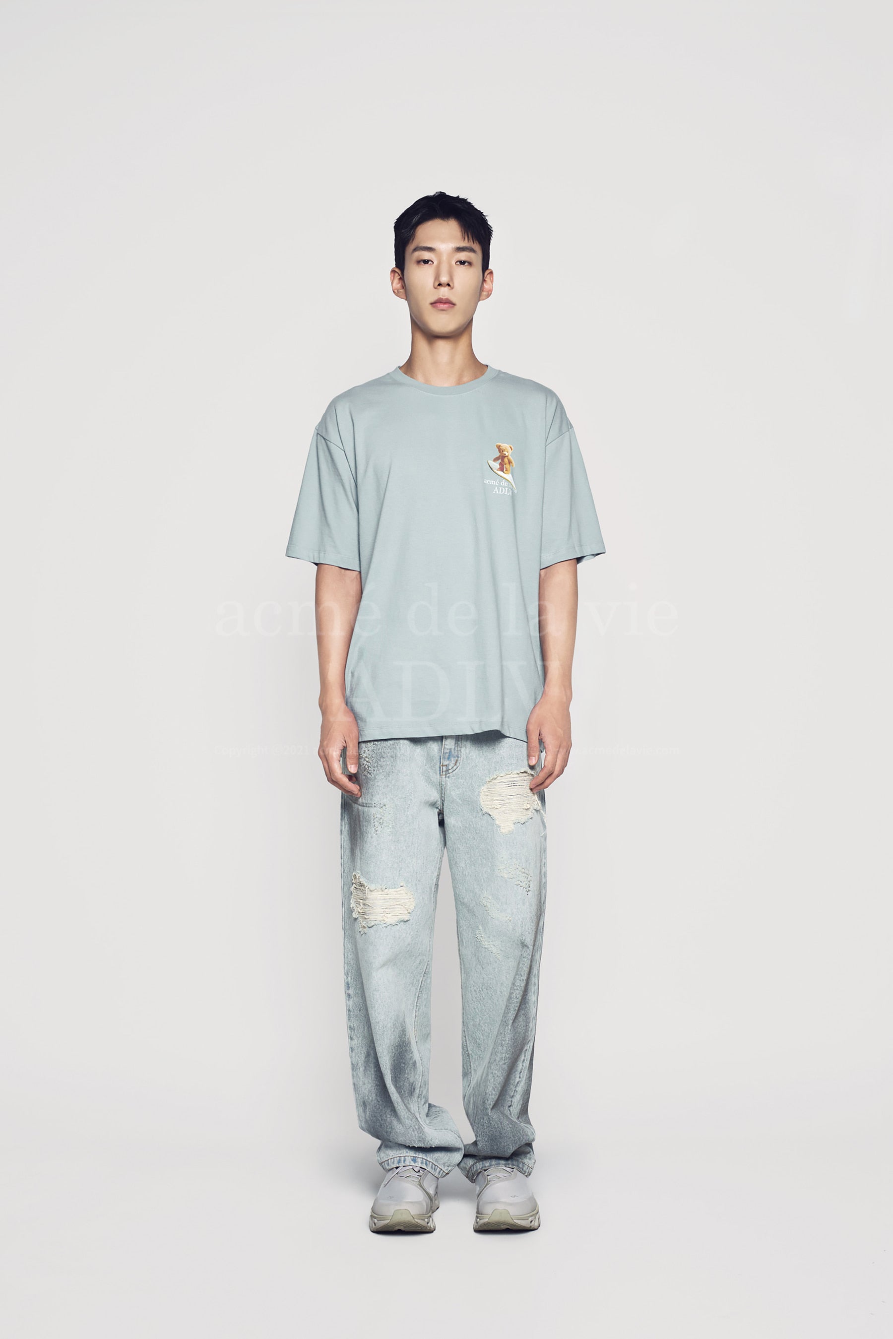 ★ADERERROR★ Border tshirt Mint Buy Ader Error Border T-Shirt 'Blue' - BLASSHT01BL | GOAT