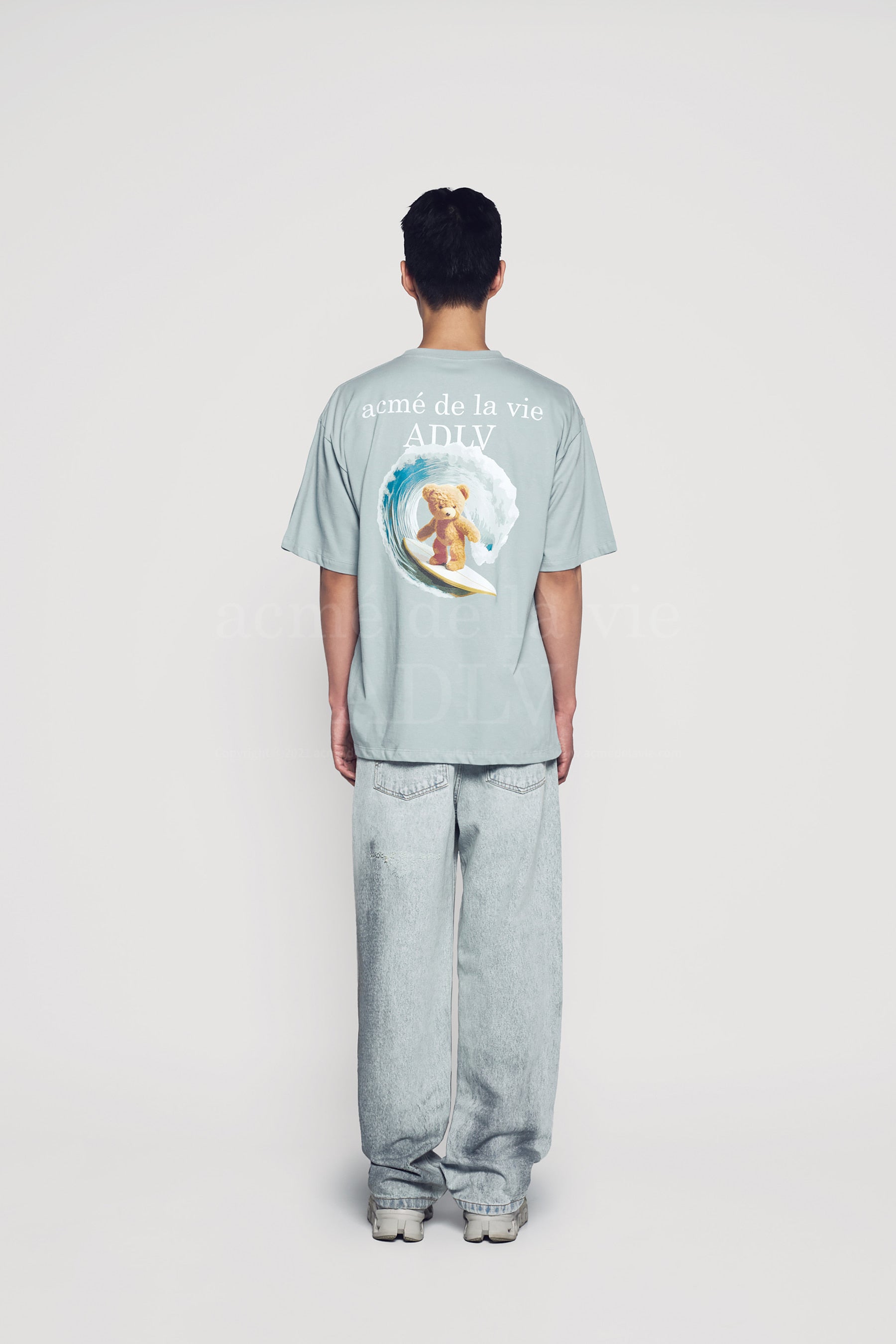 acmé de la vie ADLV SURF BEAR SHORT SLEEVE T-SHIRT DARK MINT