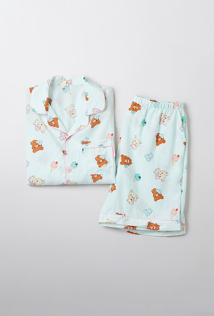 SPAO x Rilakkuma Short Sleeve Pajamas MINT – SeoulSeoul
