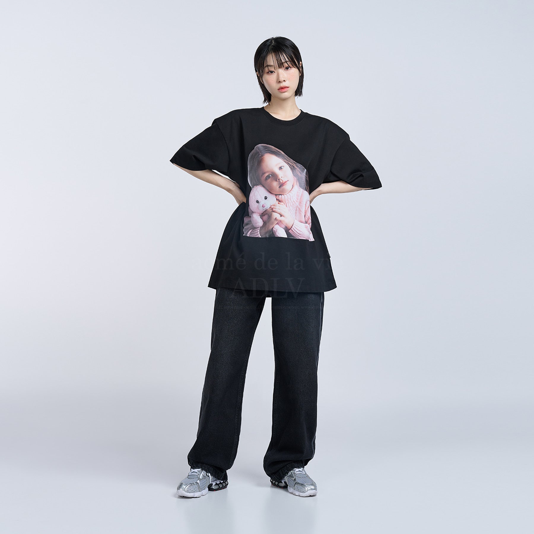 acmé de la vie ADLV BABY FACE RABBIT DOLL SHORT SLEEVE T-SHIRT BLACK ...