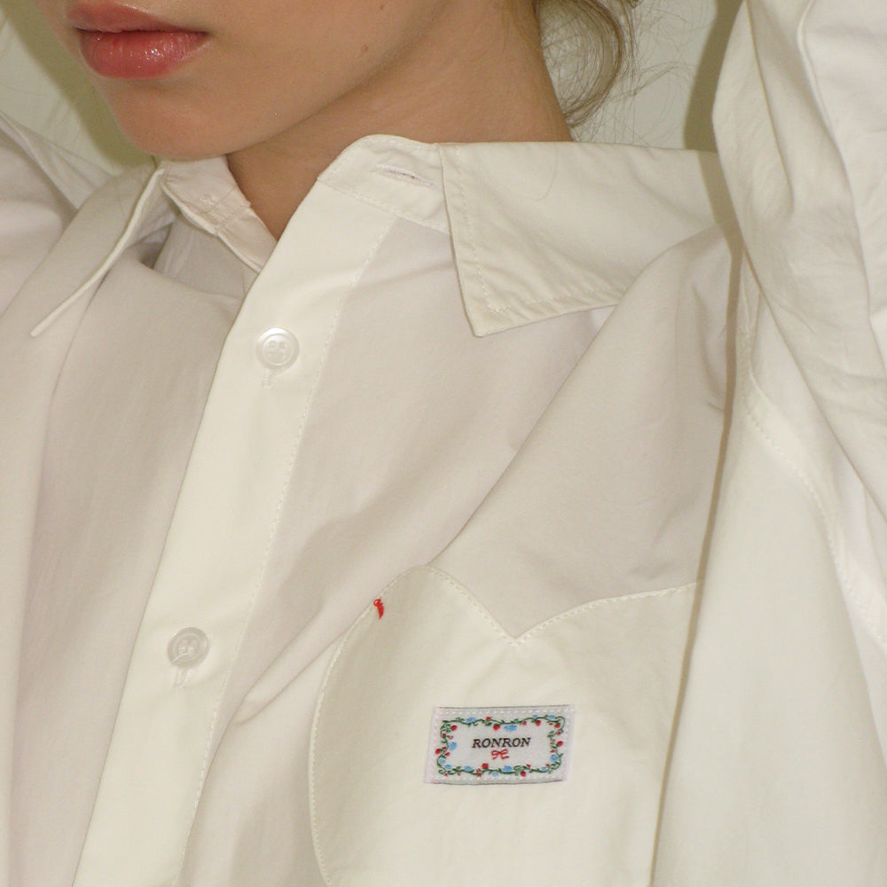 ◆RONRON◆ HEART POCKET OVER FIT SHORT SLEEVE T SHIRT WHITE RONRON HEART POCKET OVER FIT SHORT SLEEVE T SHIRT WHITE