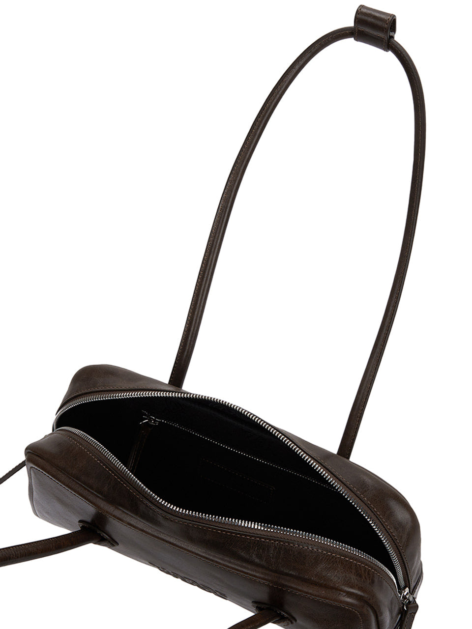 ショルダーバッグ・ポシェット [Margesherwood] / SOFT BAGUETTE BAG / washed brown pull-up MARGESHERWOOD: Brown Soft Baguette Bag | SSENSE
