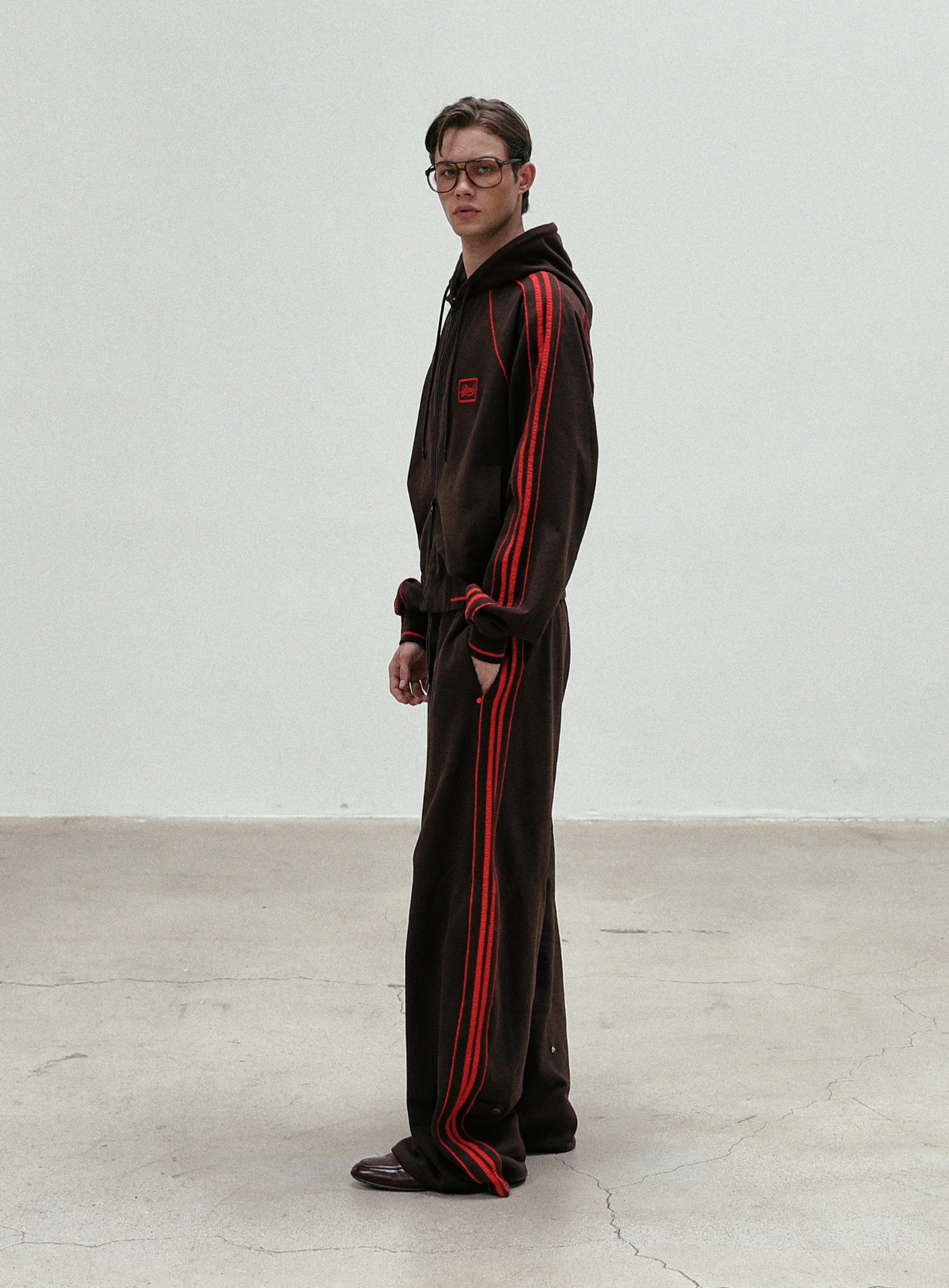 BAD BLOOD Billy 2 Way Curved Jogger Trousers - Chocolate