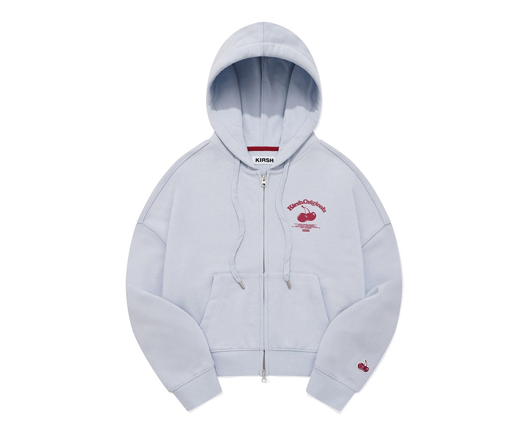 Ripstop Cropped Cosmo Zip Up Hoodie - Cherry Cola