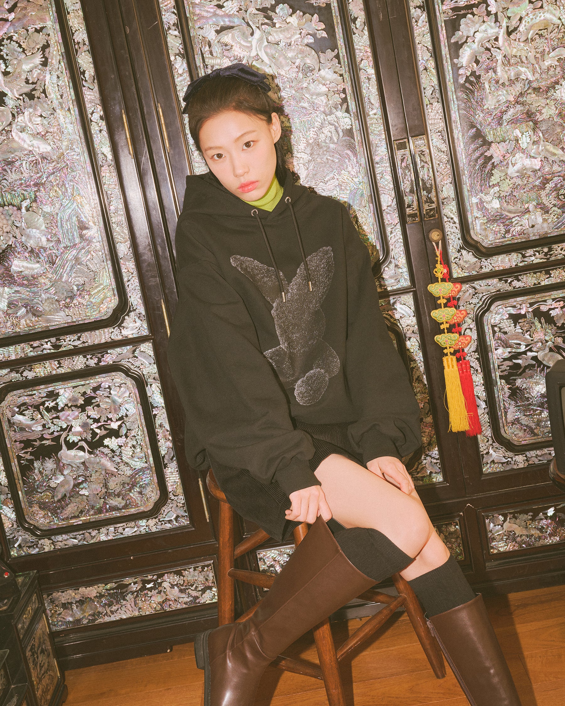 ★関税込★ACME DE LA VIE★FUZZY RABBIT HOODIE★パーカー★ acmé de la vie ADLV BLACK FUZZY RABBIT HOODIE BLACK – SeoulSeoul