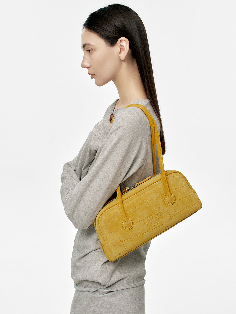 MARGESHERWOOD SOFT BOSTON EW_mustard croc-effect suede – SeoulSeoul