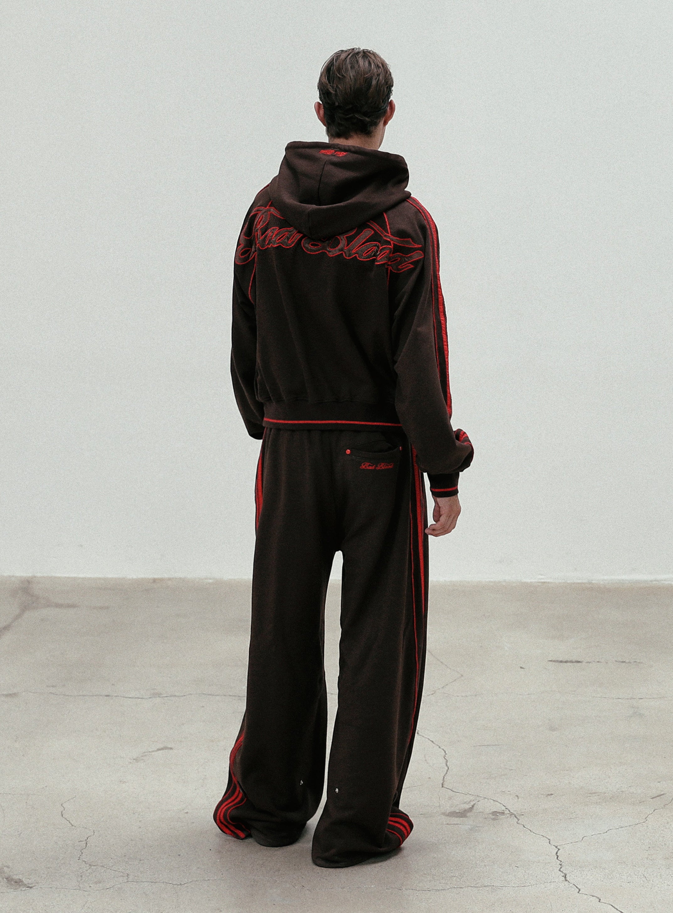 ☆BADBLOOD☆ Billy 2 Way Curved Jogger Trousers Chocolate Badblood Billy 2 Way Curved Jogger Trousers - Chocolate