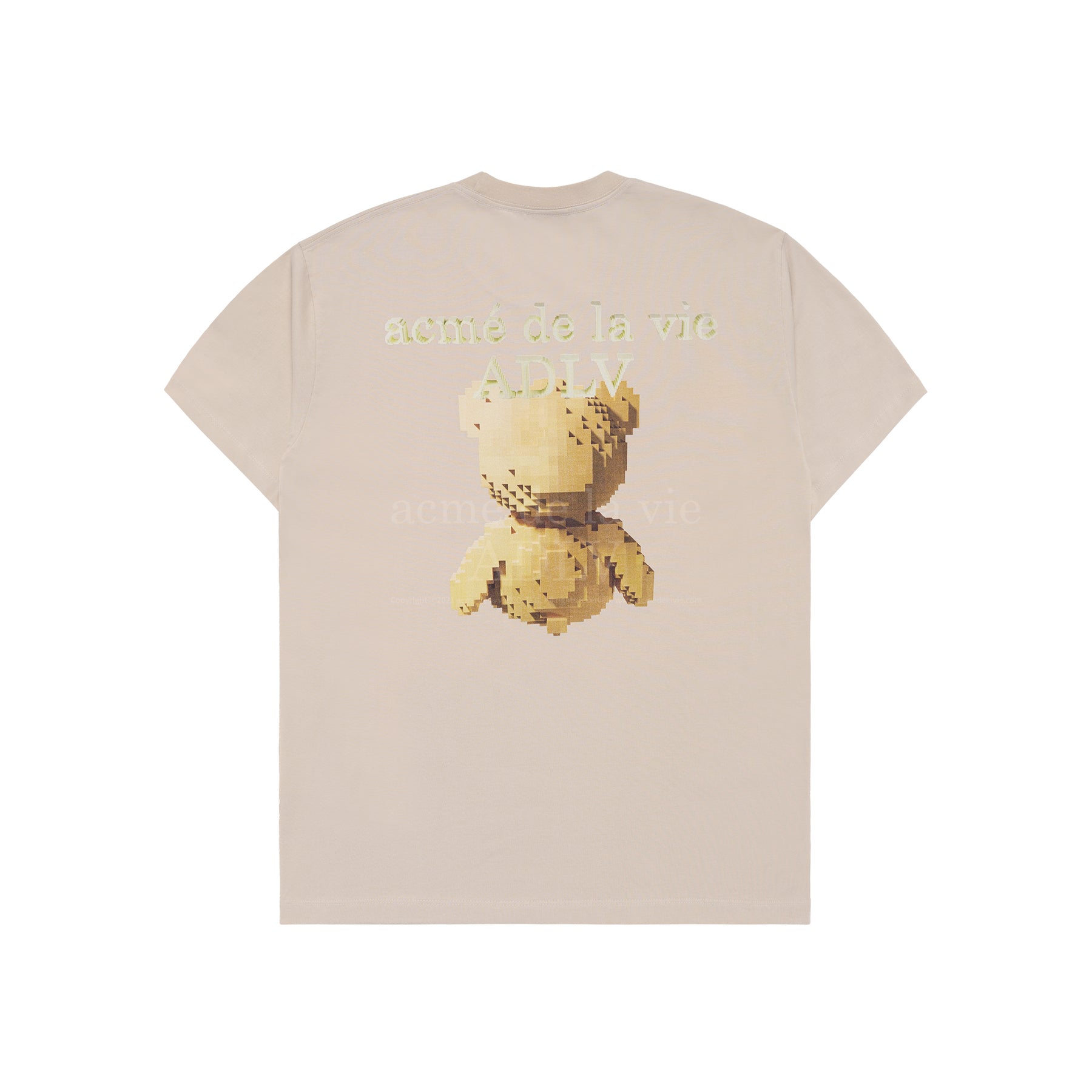 ★人気★acme' de la vie★TEDDY BEAR SHORT SLEEVE T-SHIR.T★ acmé de la vie ADLV BLOCK BEAR SHORT SLEEVE T-SHIRT BEIGE