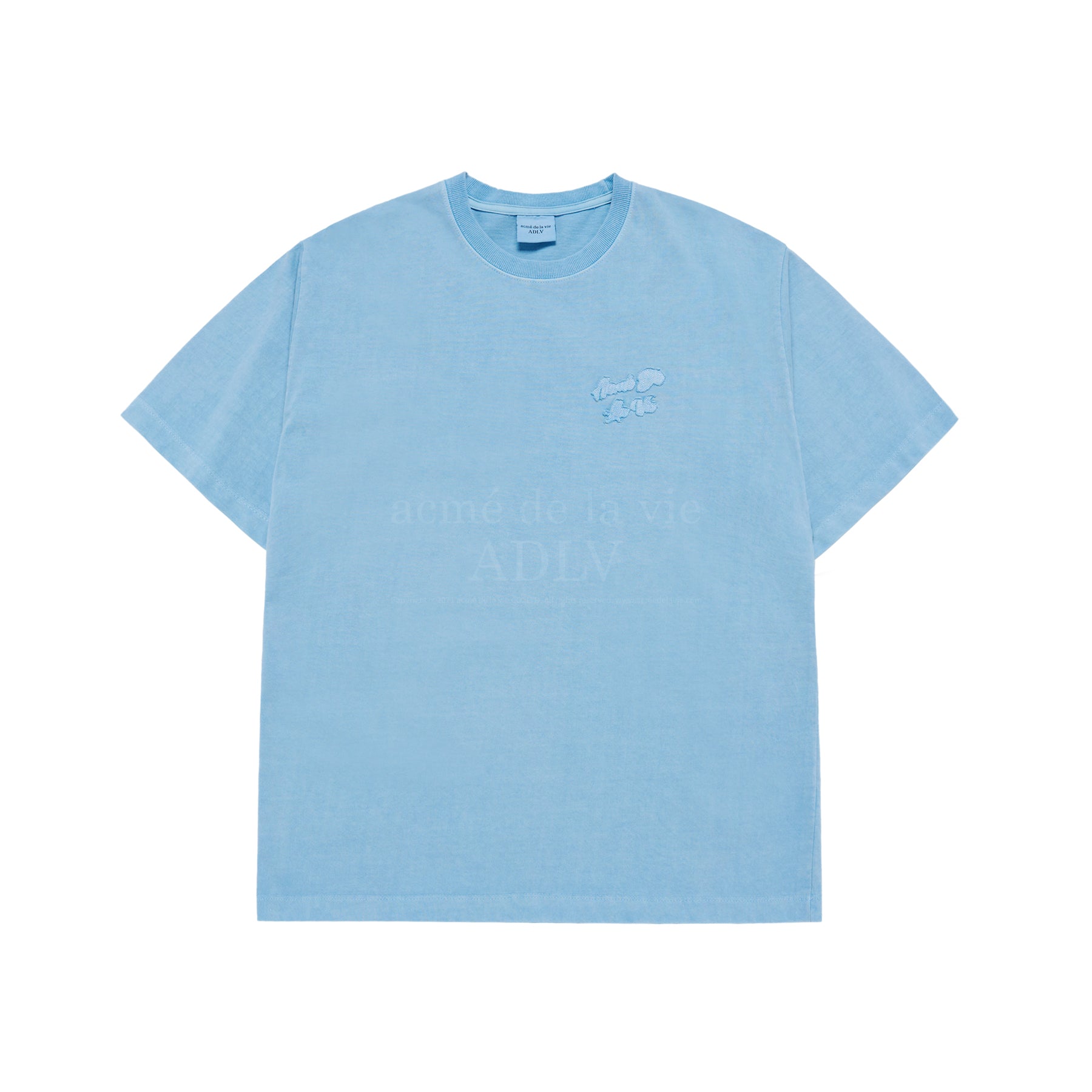 【ADLV】APPLIQUE LOGO PIGMENT SHORT SLEEVE T-SHIRT acmé de la vie ADLV APPLIQUE LOGO PIGMENT SHORT SLEEVE T