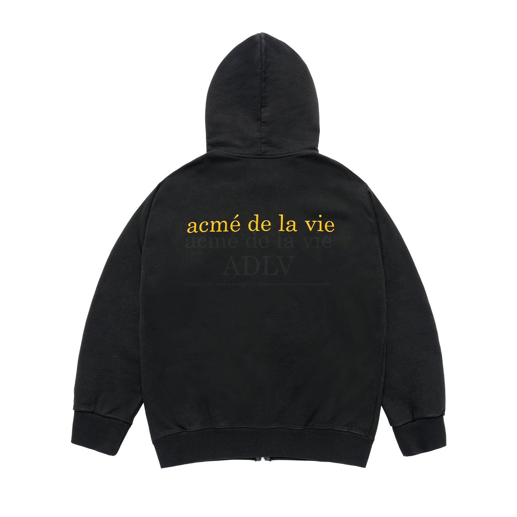 【ADLV】 BASIC BIO WASHING HOODIE ZIP UP /追跡付 acmé de la vie ADLV BASIC BIO WASHING HOODIE ZIP UP BLACK