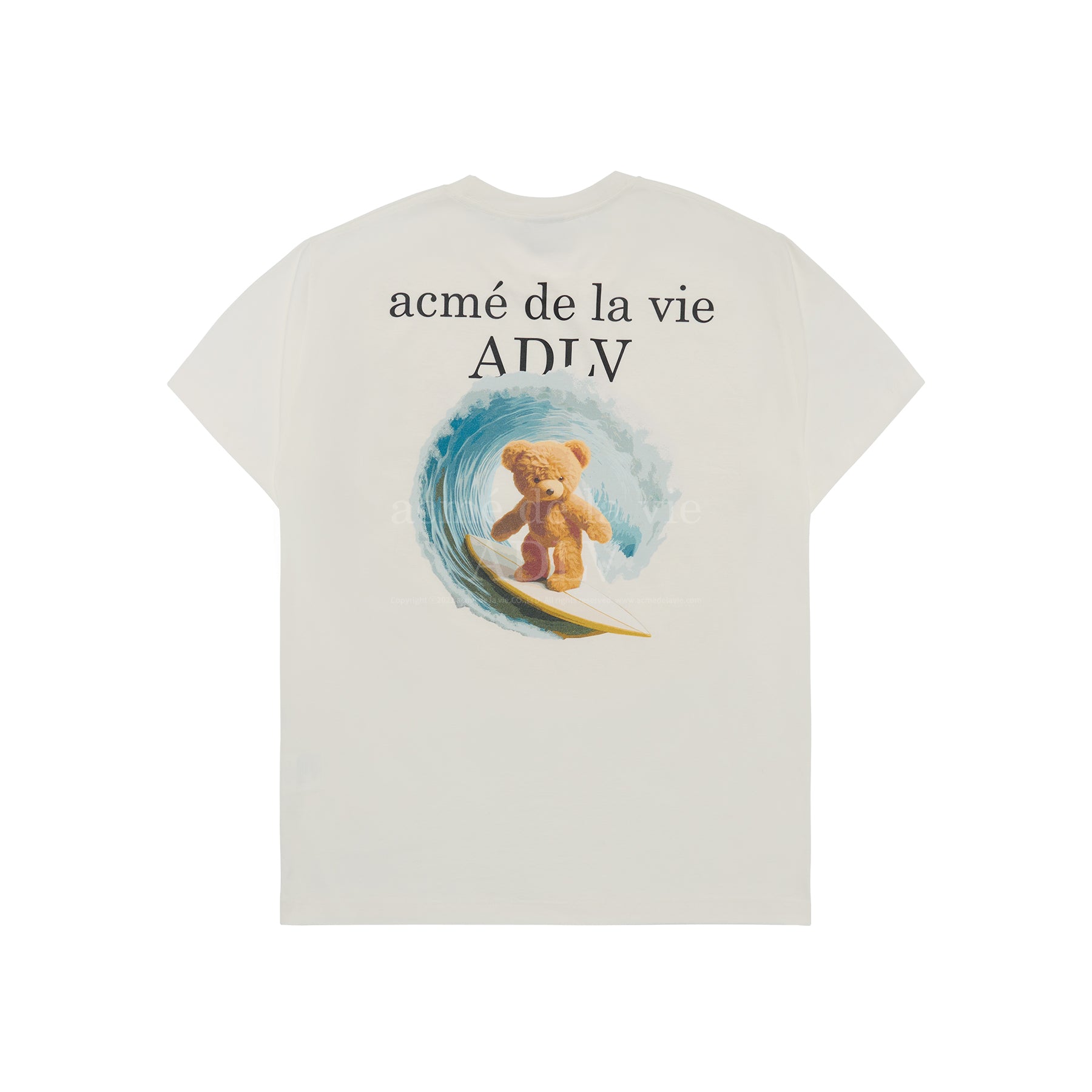acmé de la vie ADLV SURF BEAR SHORT SLEEVE T-SHIRT CREAM