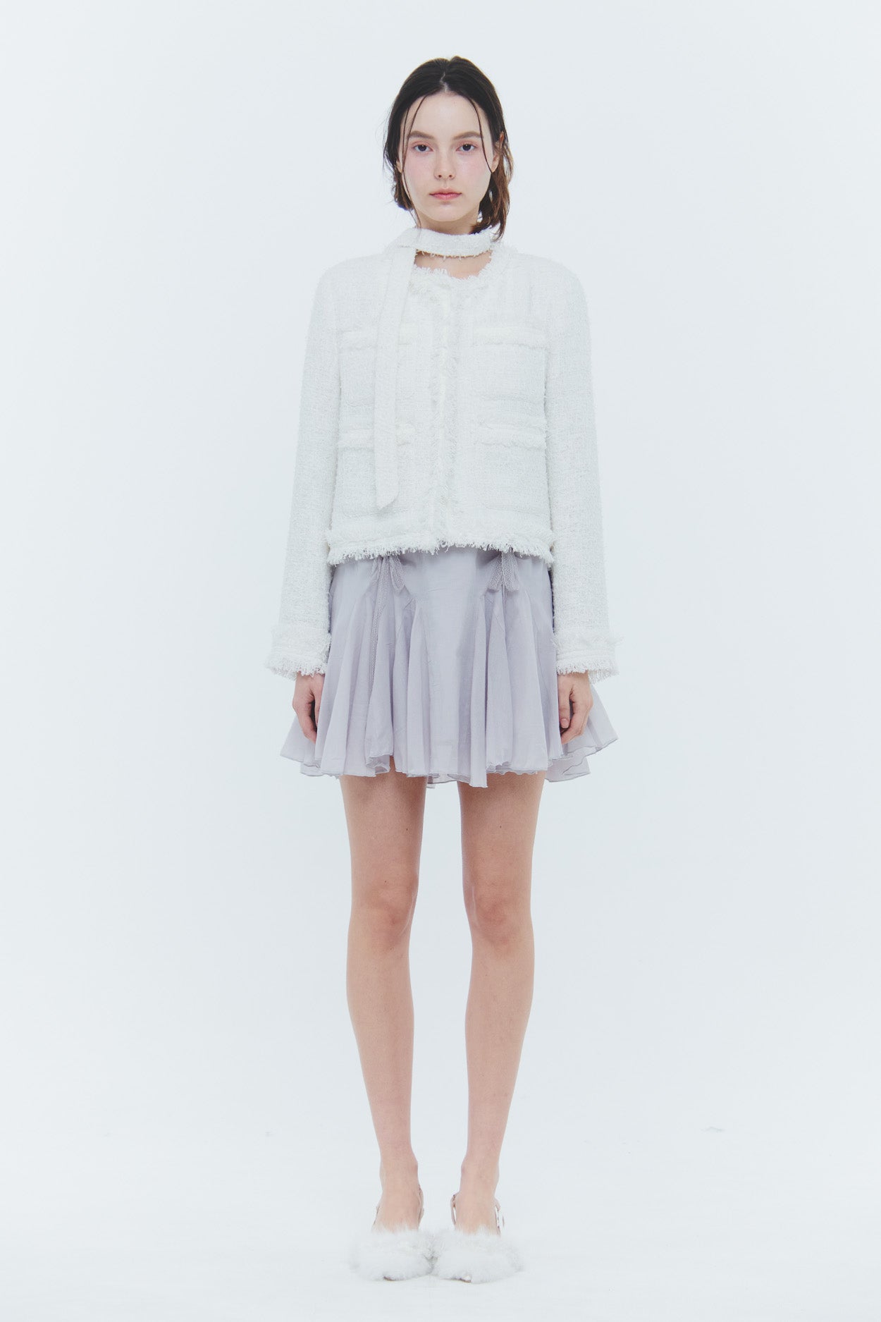 【pain or pleasure】25ss LUCY SCARF TWEED JACKET PAIN OR PLEASURE LUCY SCARF TWEED JACKET WHITE – SeoulSeoul