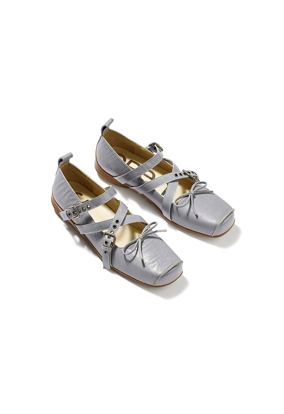 バレエ OPEN YY Cross Buckle Ballet Flats OPEN YY CROSS BUCKLE BALLET FLATS, BLUE – SeoulSeoul