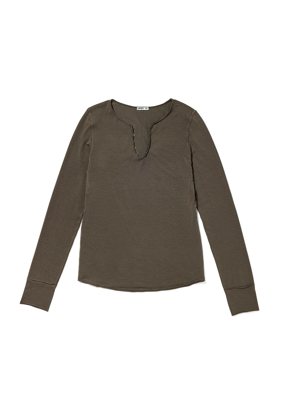 [OpenYy] HOOK HENLEY LONG SLEEVE /追跡付 OPEN YY HOOK HENLEY LONG SLEEVE, CHARCOAL – SeoulSeoul