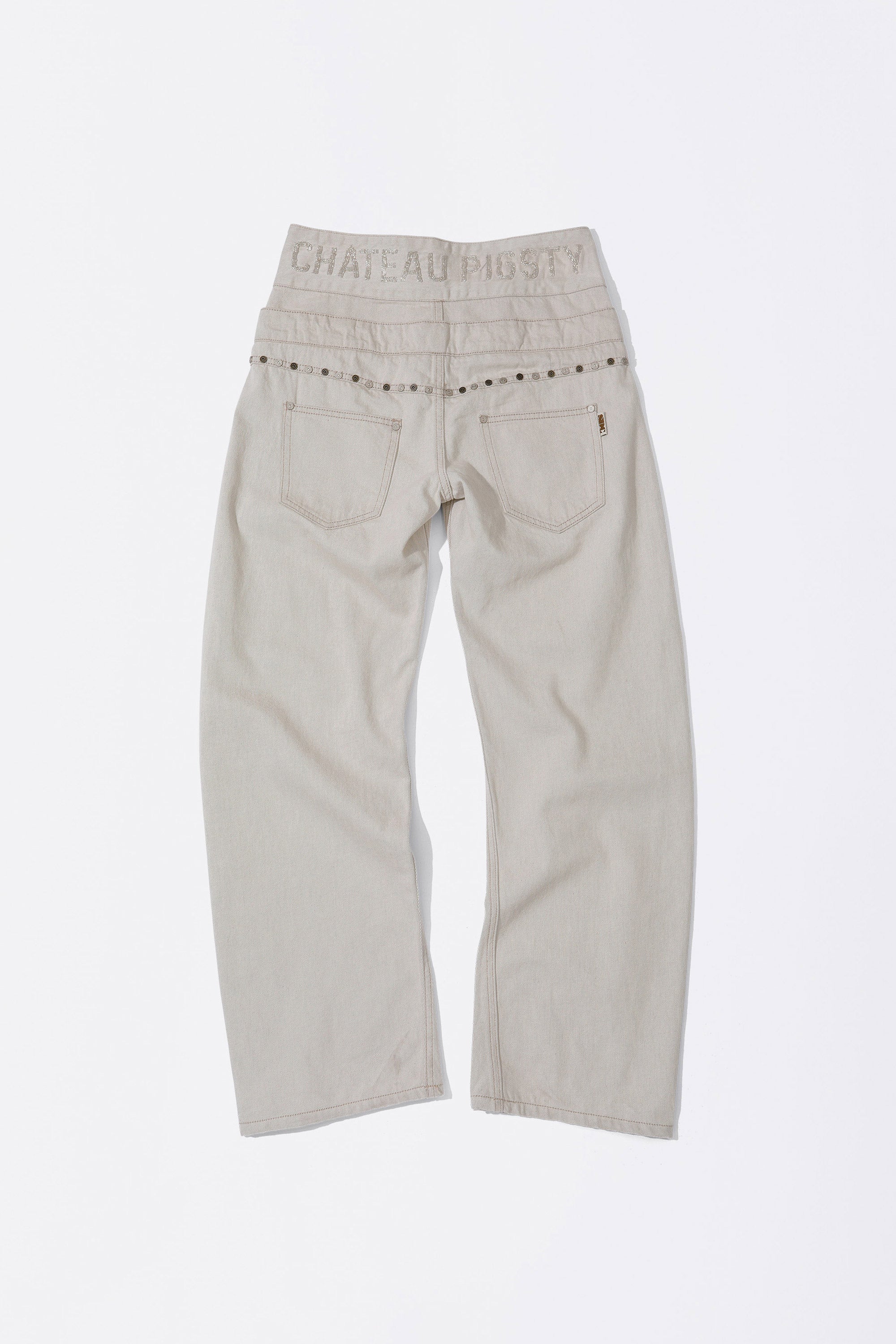 無料配送 ◆ Sculptor ◆ Beaded Layered Denim Pants Beaded Layered Denim Pants Nonfade Gray – Sculptor