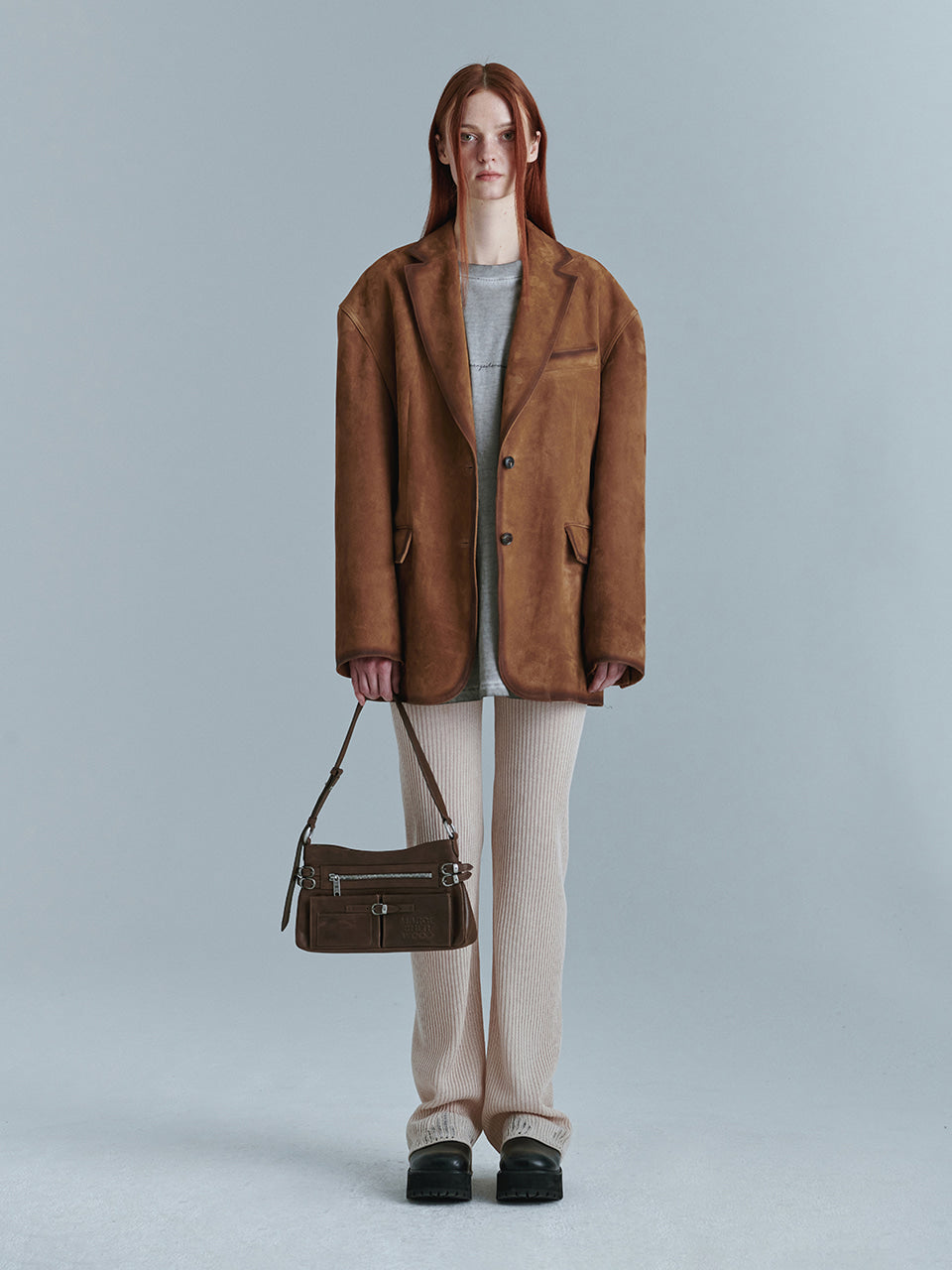 MARGESHERWOOD FLAT POCKET SHOULDER_washed brown pull-up