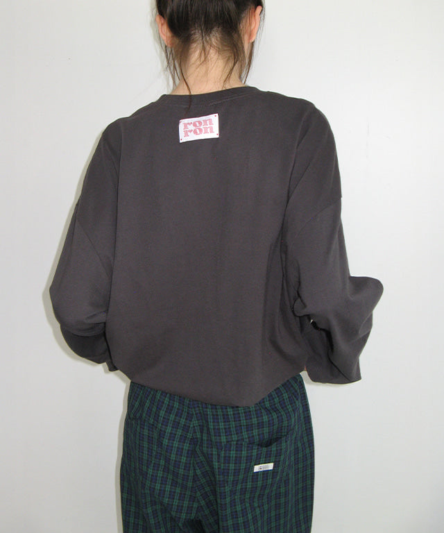 RONRON BACK HEART POCKET BANDING JOGGER PANTS GREEN CHECK