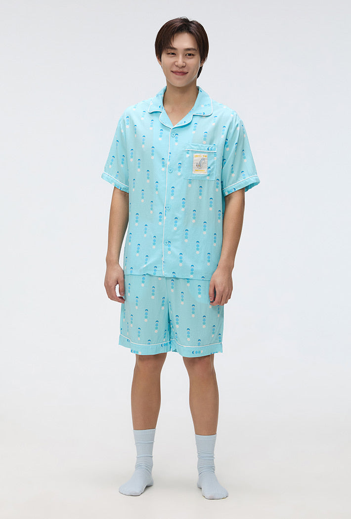 ★SPAO★ Pokemon Pokemon Pokemon Ball Short Sleeve Pajamas L SPAO x Pokemon Short Sleeve Pajamas LIGHT BLUE – SeoulSeoul