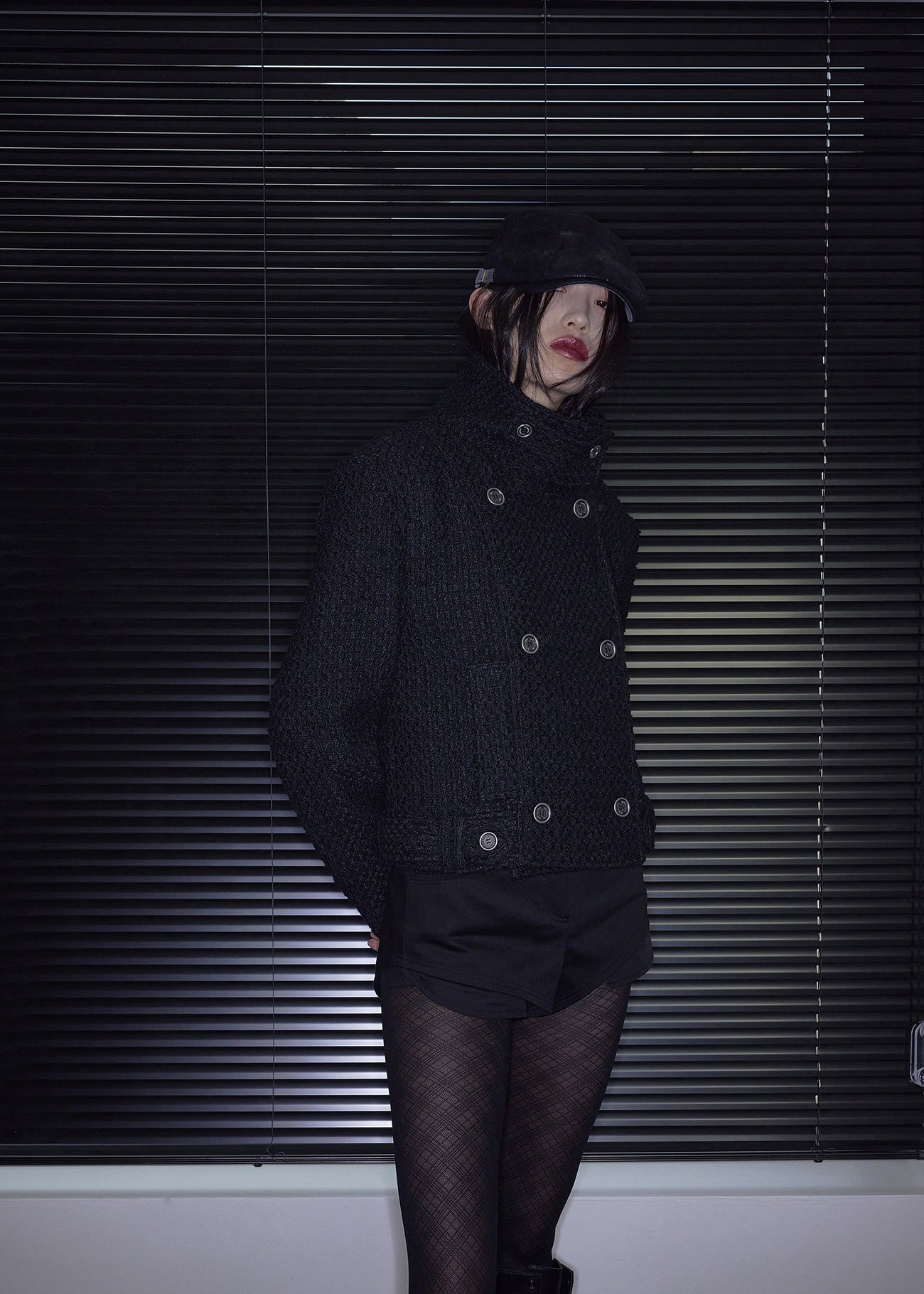 ジャケット・アウター bohemseo BELTED HALF COAT, TWEED BLACK BOHEMSEO BELTED HALF COAT, TWEED BLACK – SeoulSeoul