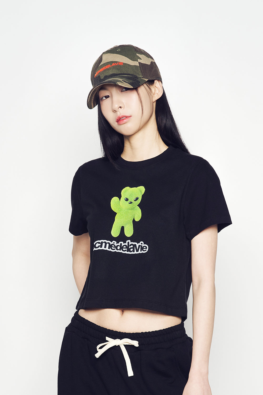 【ADLV】 WOMAN ALIEN BEAR CROP SHORT SLEEVE T-SHIRT acmé de la vie ADLV WOMAN ALIEN BEAR CROP SHORT SLEEVE T