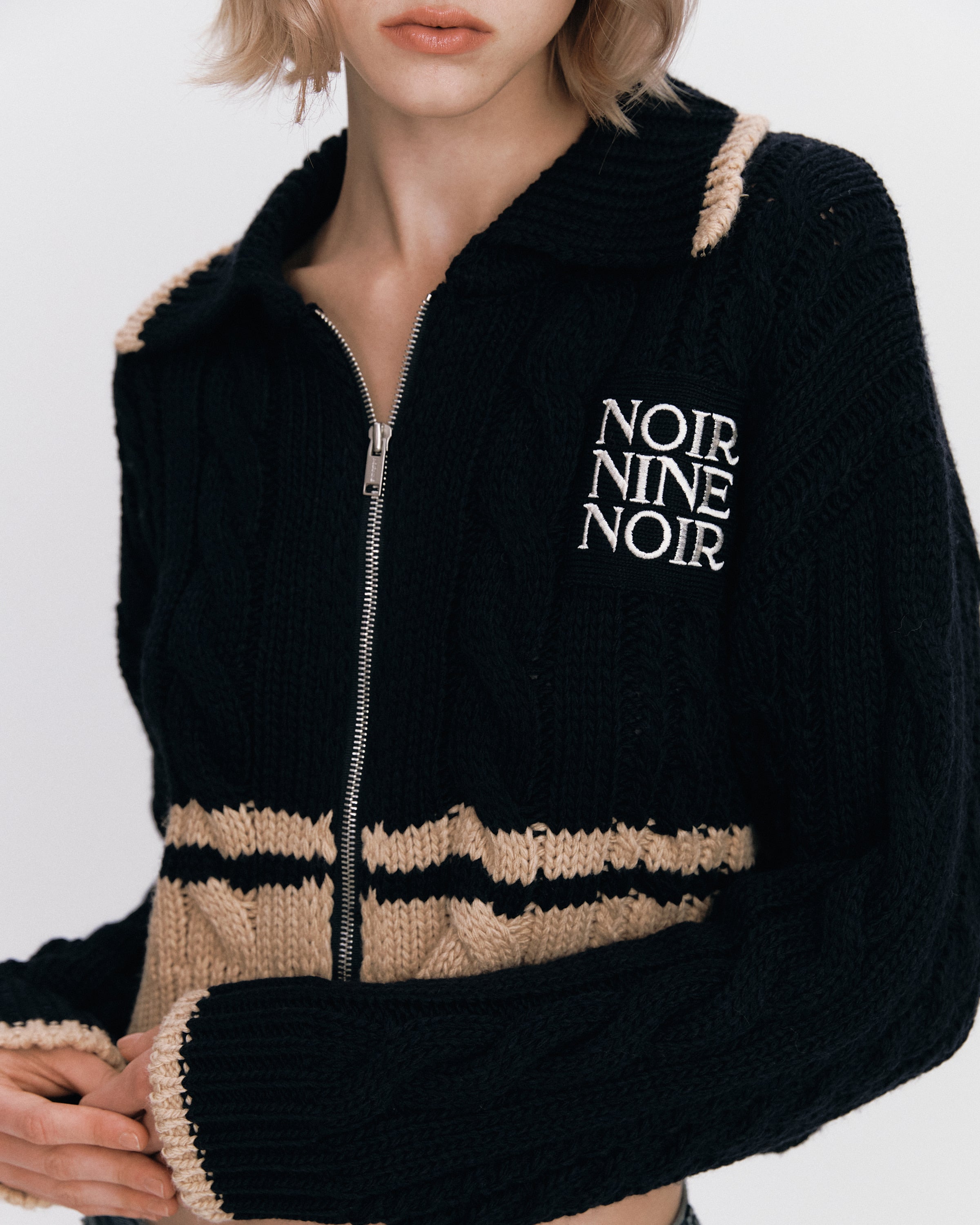 noir　Puffsleeve Hand Knit Women's Long Sleeve Waffle Knit Top Nectar | Title Nine