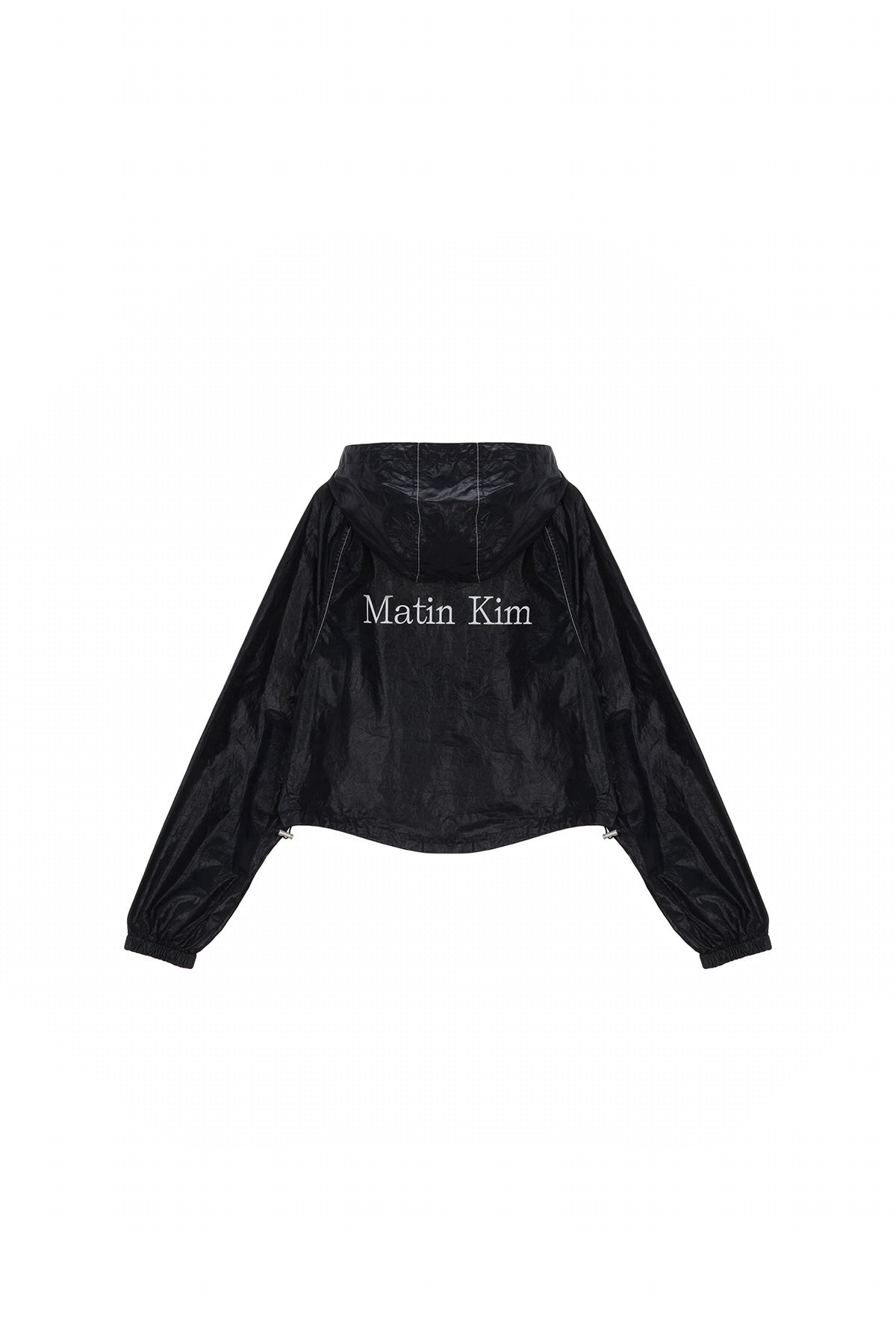 MATIN KIM CROP HOODY COATING JUMPER IN BLACK – SeoulSeoul