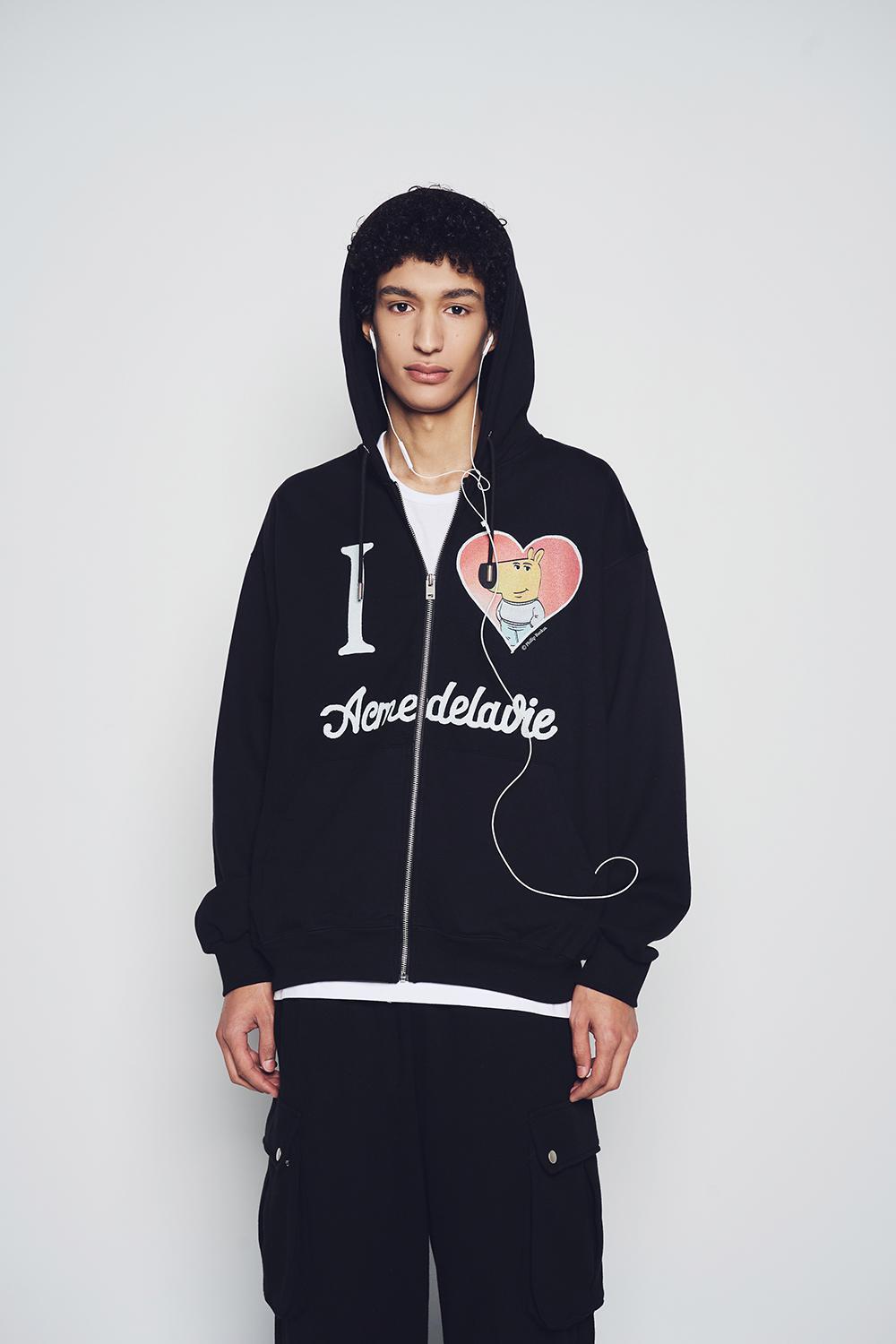 ★早期完売★ADLV★ ILOVEYOU CHILL GUY HOODIE ZIP UP★大人気 acmé de la vie ADLV ILOVEYOU CHILL GUY HOODIE ZIP UP BLACK