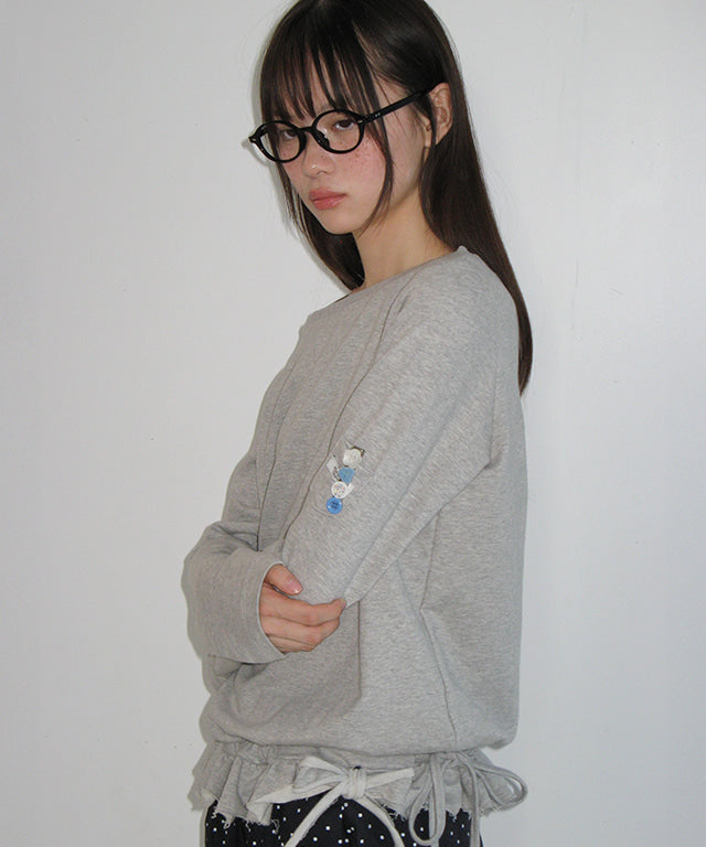 RONRON OFF SHOULDER SHIRRING LONG SLEEVE GREY – SeoulSeoul