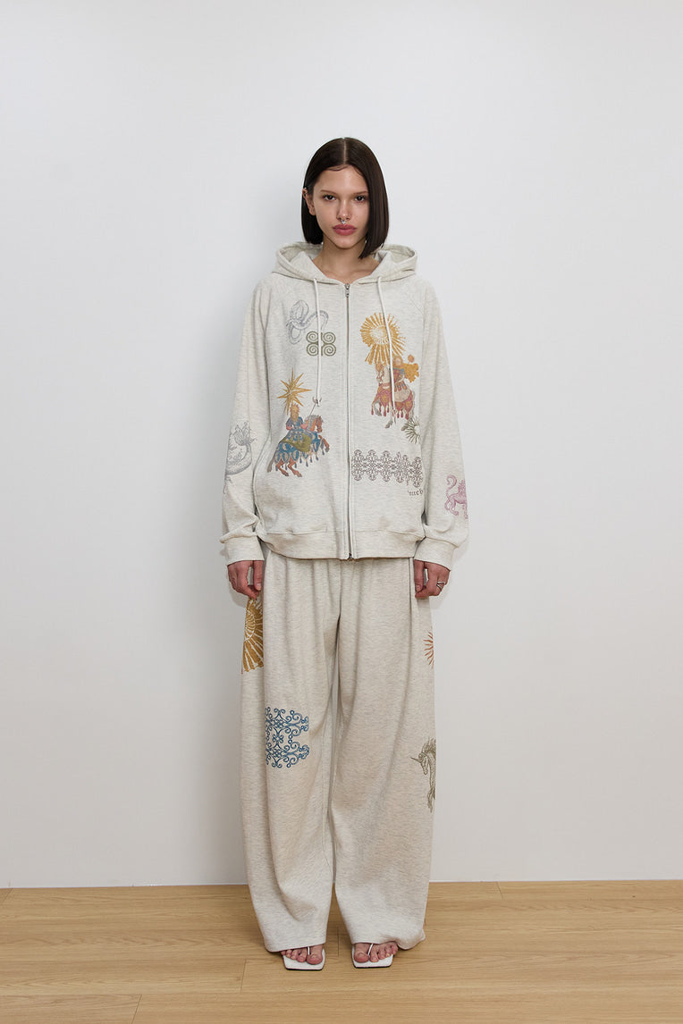 toomuchtaxアイボリーパーカー toomuchtax TAROT WAFFLE ZIP-UP HOODIE (IVORY) – SeoulSeoul