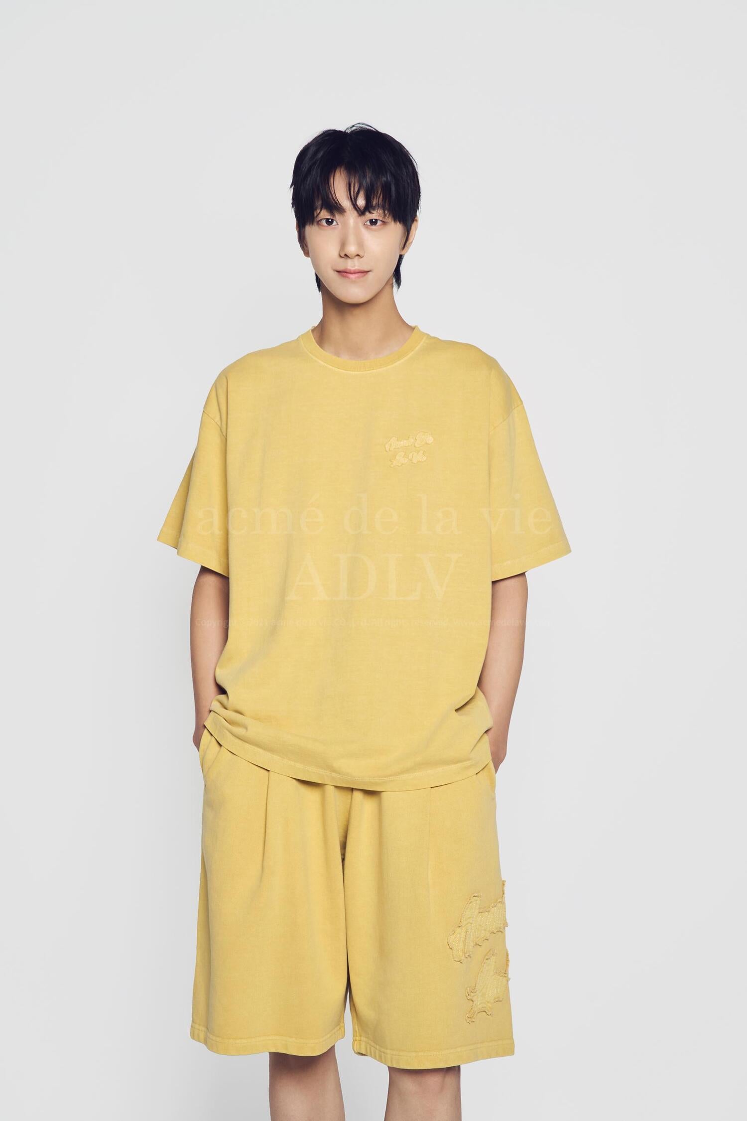 acmé de la vie ADLV APPLIQUE LOGO PIGMENT SHORT SLEEVE T