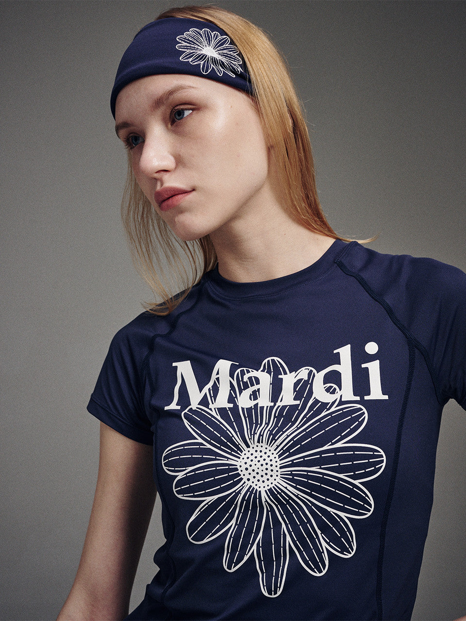 ★MARDI MERCREDI ACTIF★AIRLIFT slim fit top flowermardi★ MARDI ACTIF AIRLIFT slim fit top flowermardi_NAVY IVORY