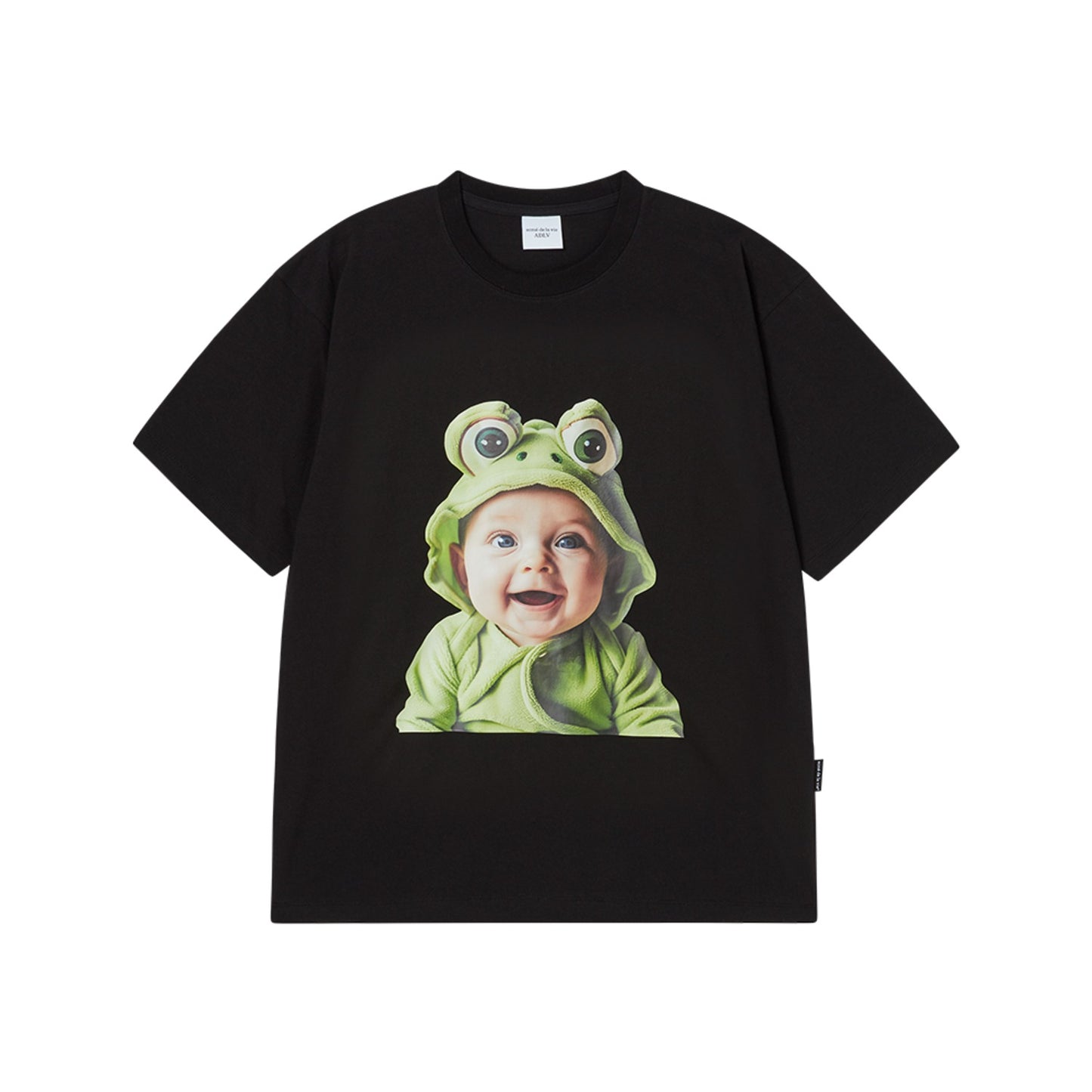 ADLV Baby Face Frog Baby Graphic Short Sleeve T-Shirt – Front View