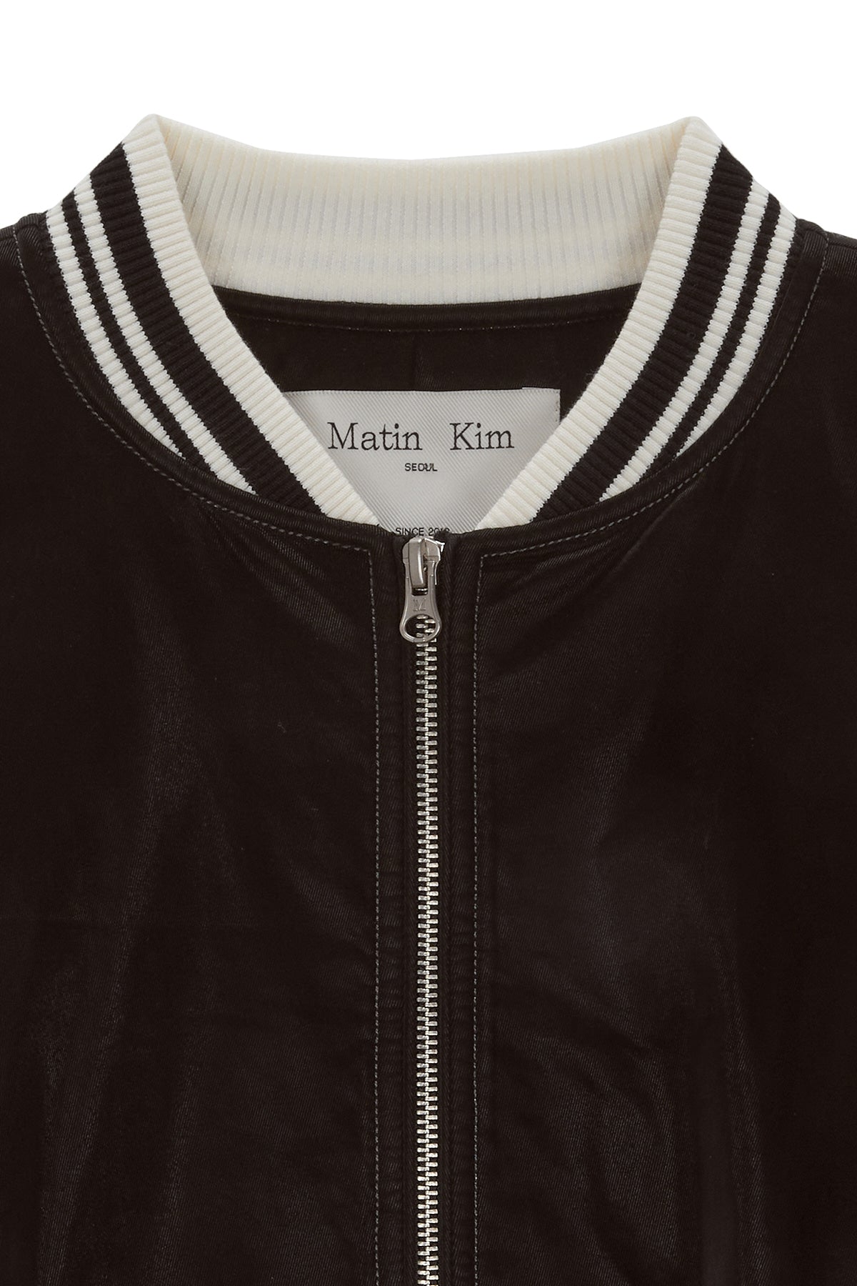 ブルゾン [MATINKIM]coating stadium jumper for women in dark brown COATING STADIUM JUMPER FOR WOMEN IN DARK BROWN – Matin Kim