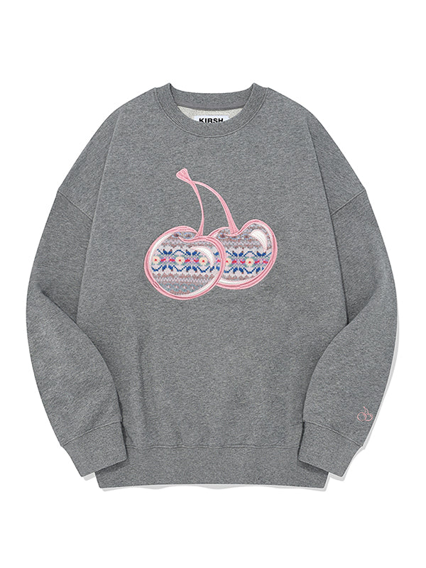 KIRSH スウェット KIRSH BIG CHERRY APPLIQUE SWEATSHIRT MELANGE GRAY – SeoulSeoul
