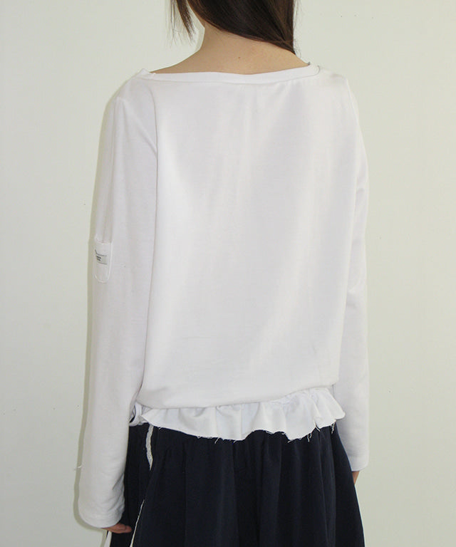 RONRON OFF SHOULDER SHIRRING LONG SLEEVE WHITE – SeoulSeoul