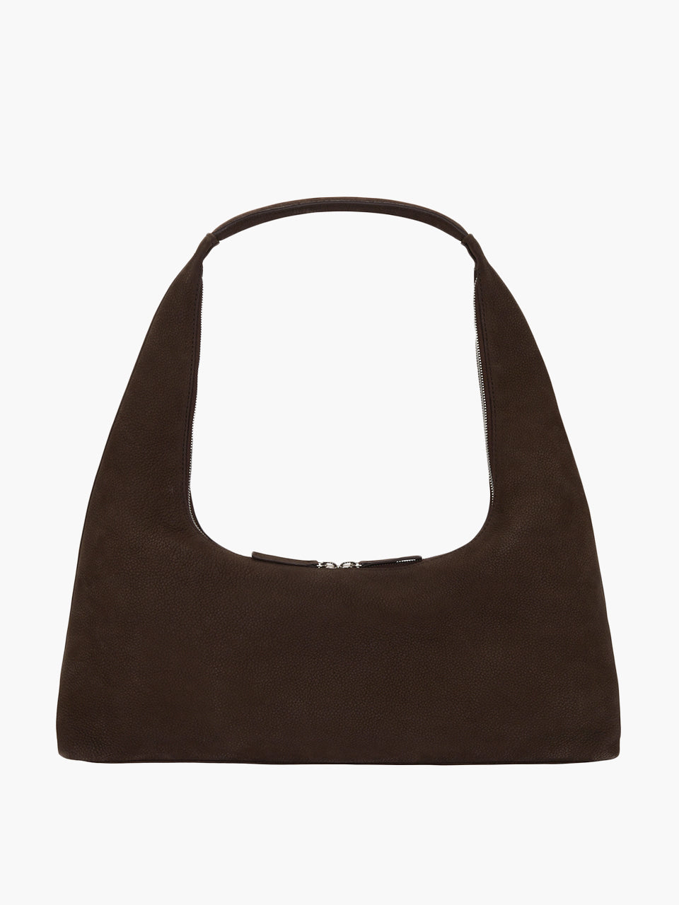 Brown shoulder bag on a white background