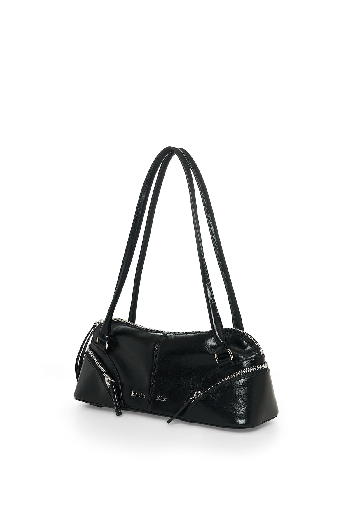 matin kim バッグ ブラック MATIN KIM CURVE ZIP BAGUETTE BAG IN BLACK – SeoulSeoul