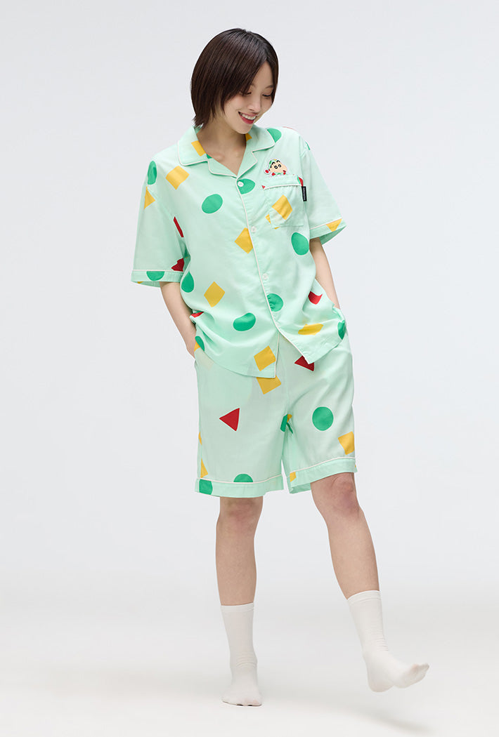 SPAO x CRAYON SHINCHAN Short Sleeve Sleep Pajamas MINT