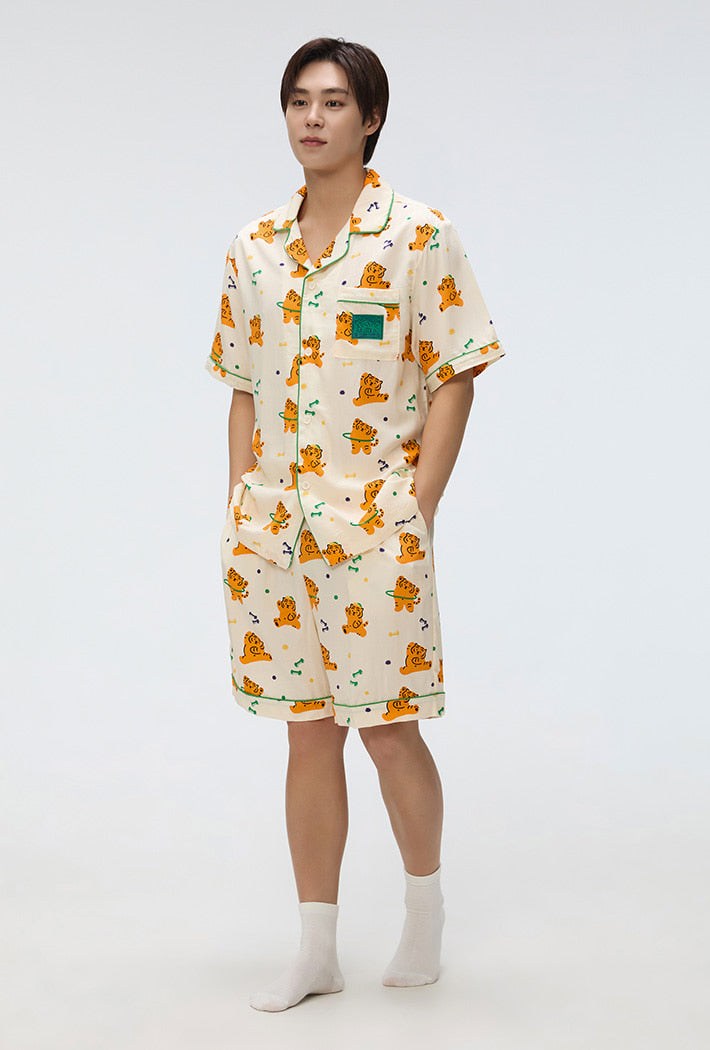 SPAO x Mujik Tiger Short Sleeve Pajamas IVORY – SeoulSeoul