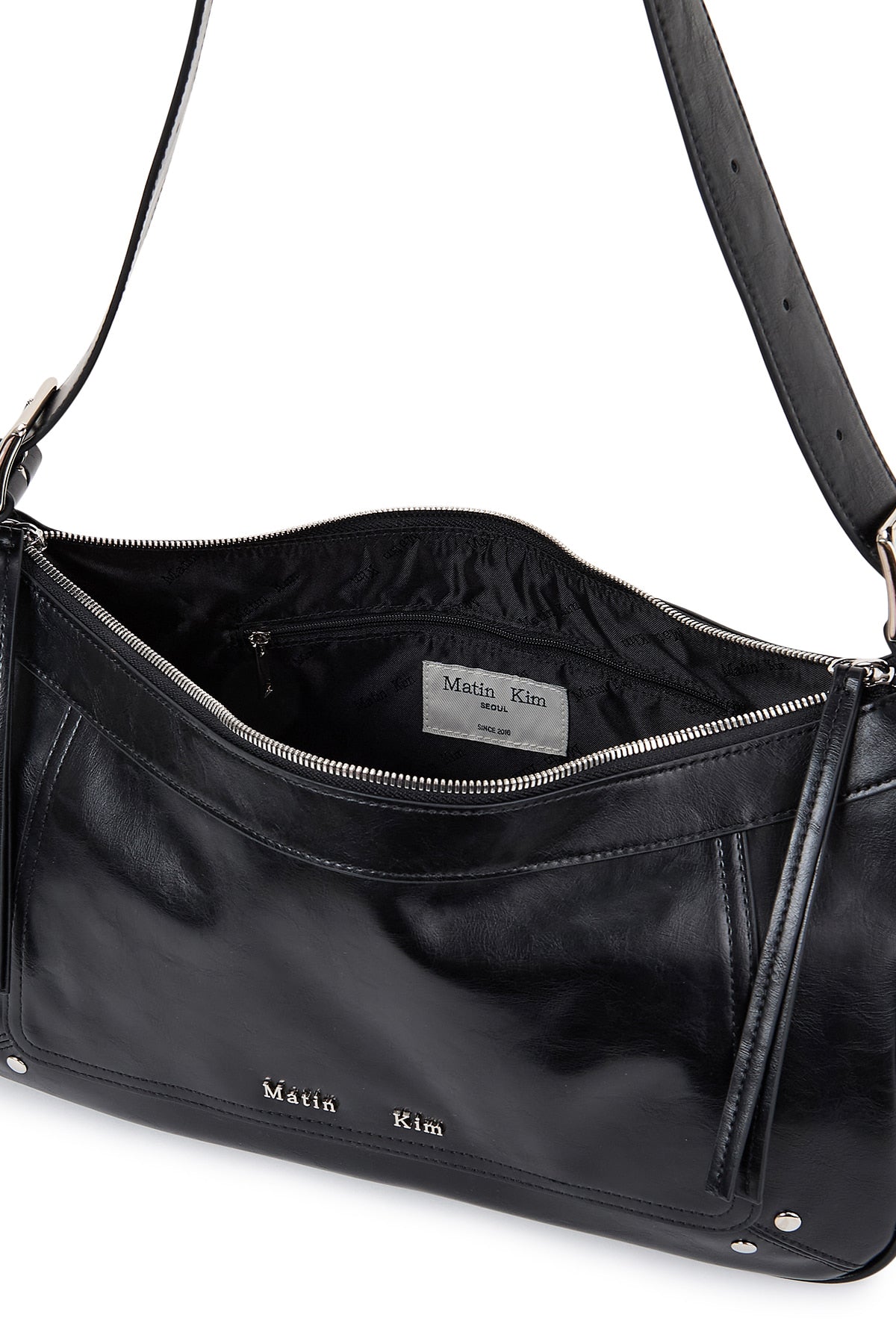 MATIN KIM RIVET POINT QUAD SHOULDER BAG IN BLACK – SeoulSeoul