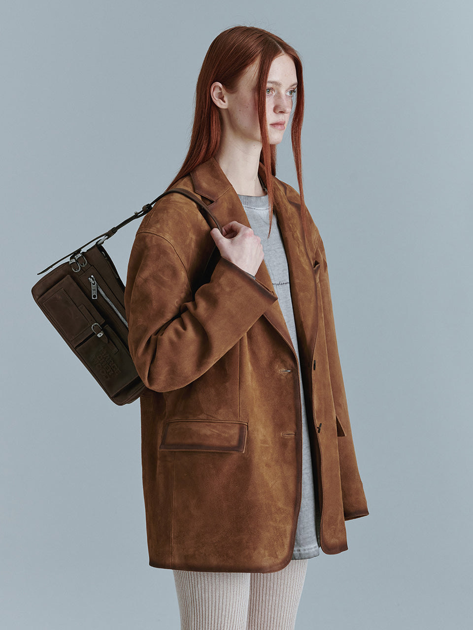 MARGESHERWOOD FLAT POCKET SHOULDER_washed brown pull-up