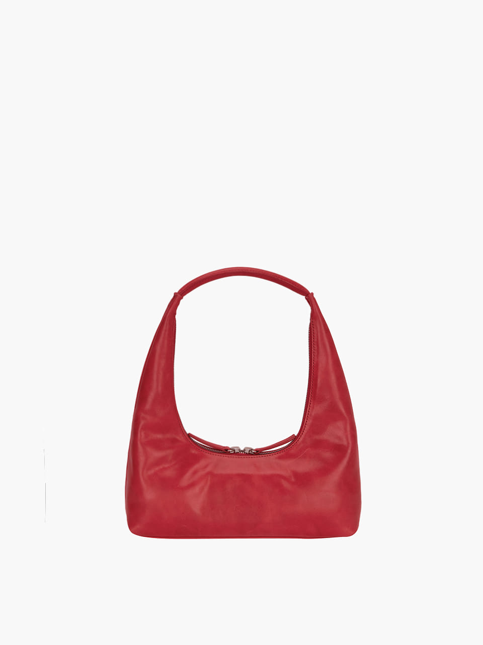 Red handbag on a white background