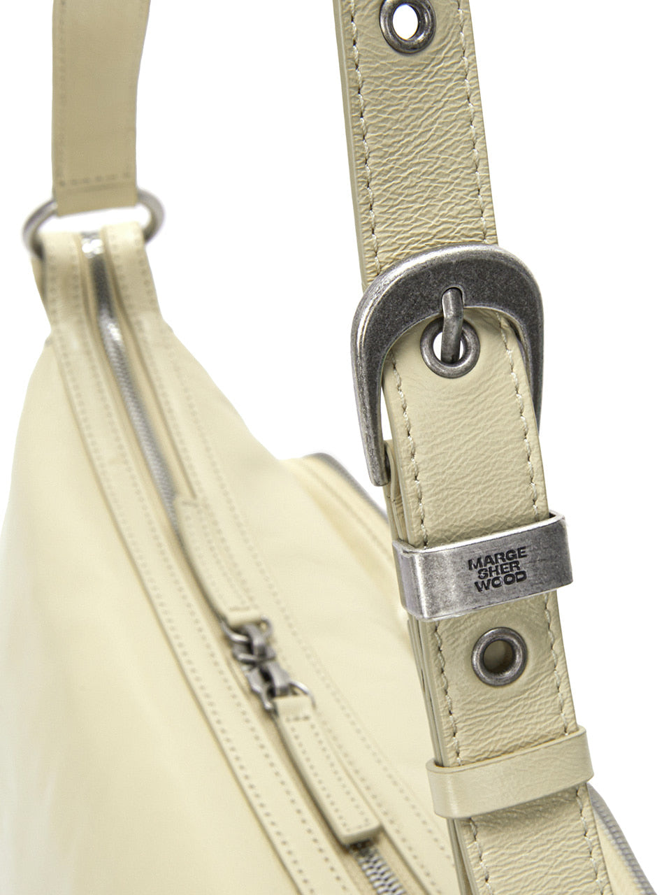 MARGESHERWOOD OUTPOCKET HOBO_blond wood glossy plain