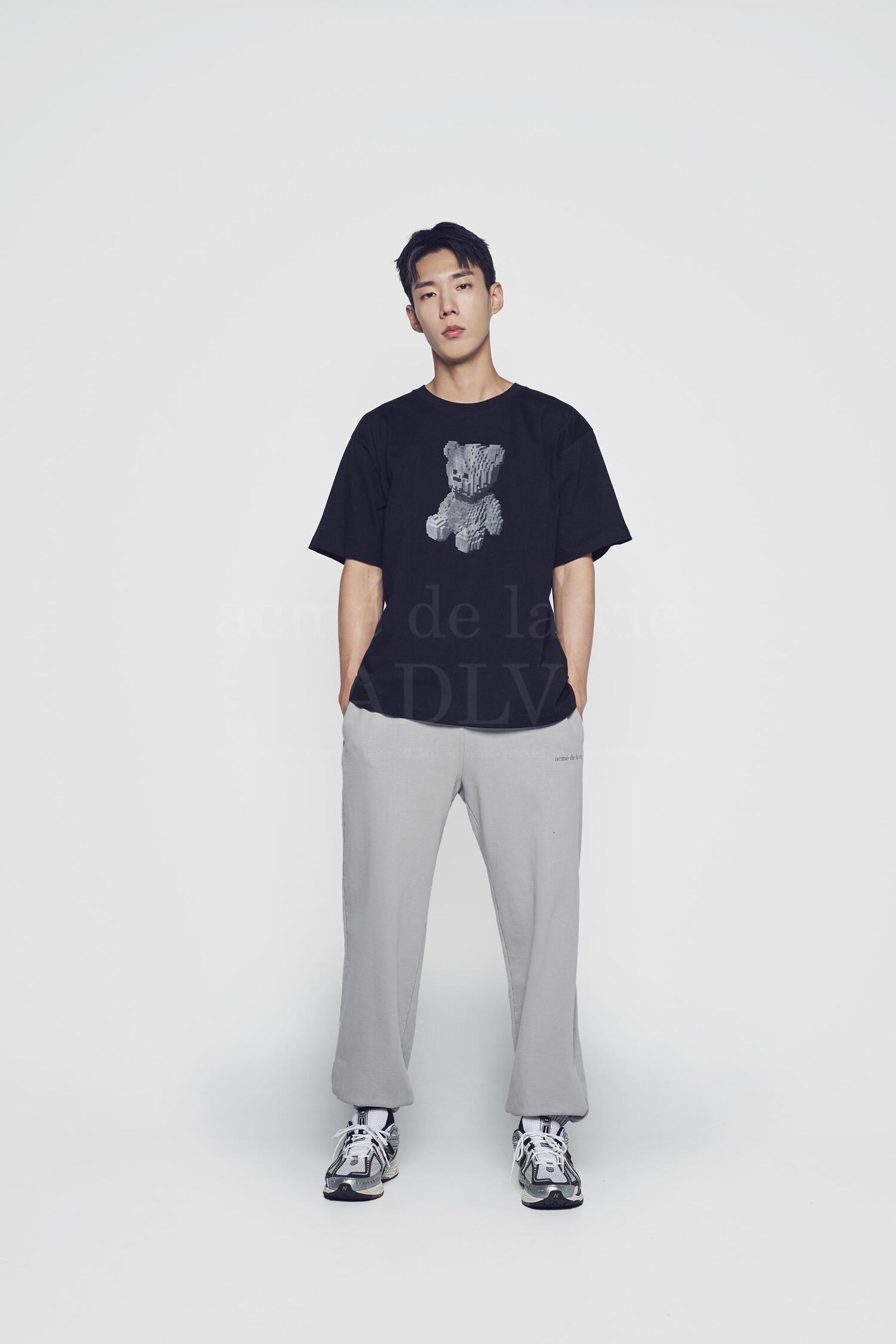 acmé de la vie ADLV BLOCK BEAR SHORT SLEEVE T-SHIRT BLACK
