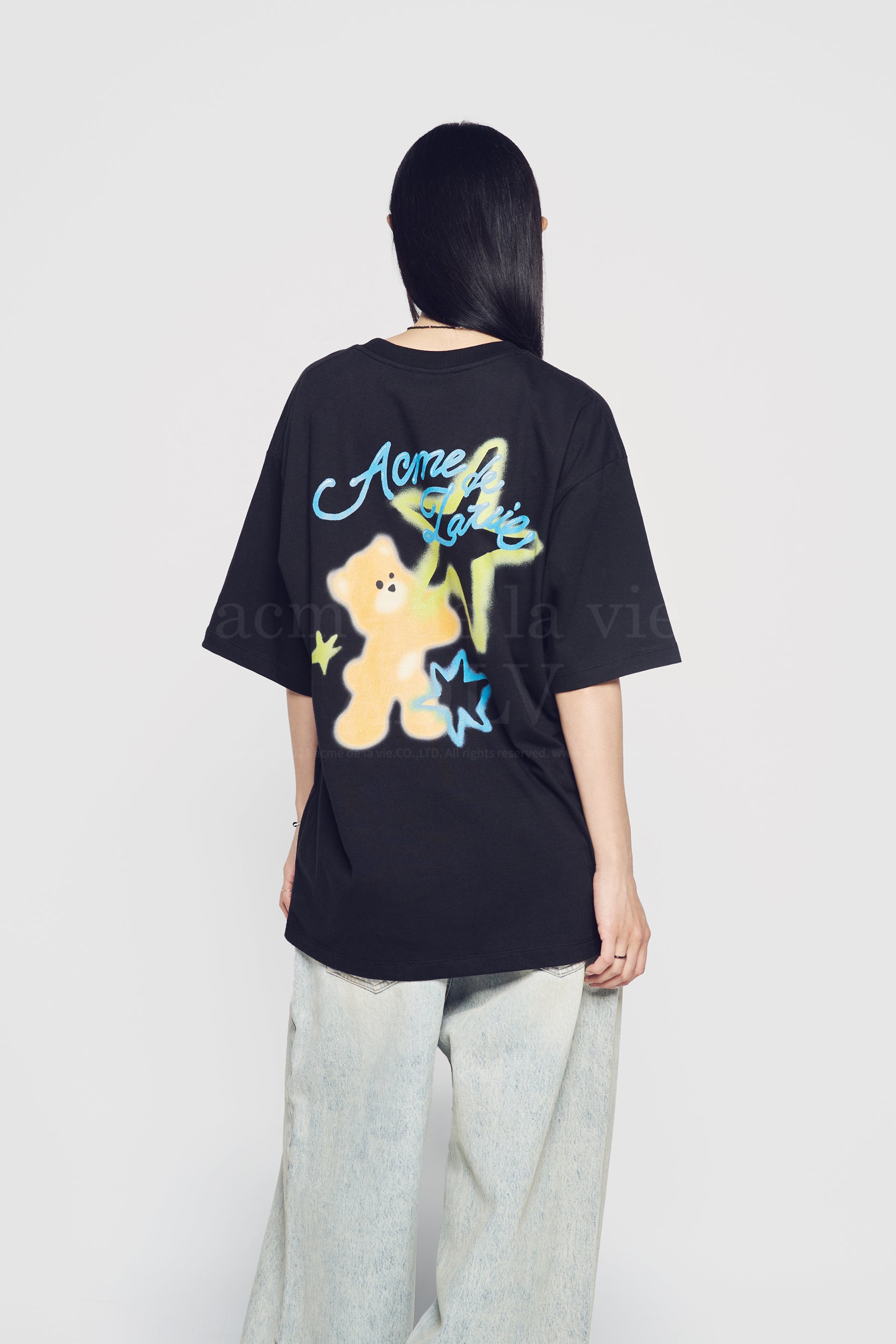 【ADLV】SCRIPT LOGO BEAR ARTWORK SHORT SLEEVE T-SHIRT acmé de la vie ADLV SCRIPT LOGO BEAR ARTWORK SHORT SLEEVE T