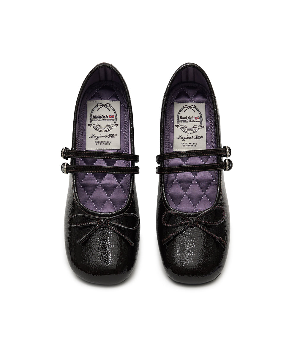 ROCKFISH SQUARE TOE TWO STRAP MARYJANES(4CM) - BROWN – SeoulSeoul