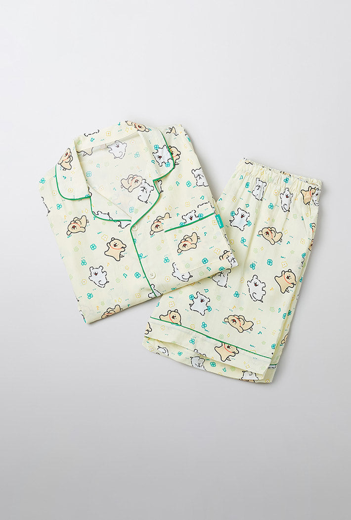 ★SPAO★ Small and cute short-sleeved pajamas LIGHT YELLOW S JULMCOMO-Pajamas-Women-Set-